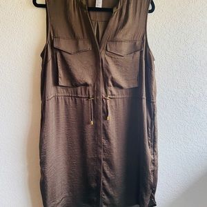 H&M silky brown sleeveless dress